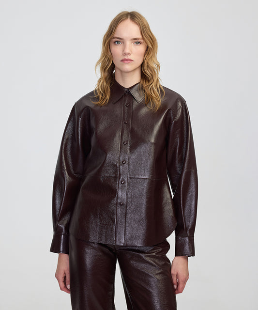 Faux Patent Leather Shirt