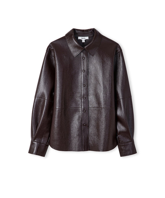 Faux Patent Leather Shirt
