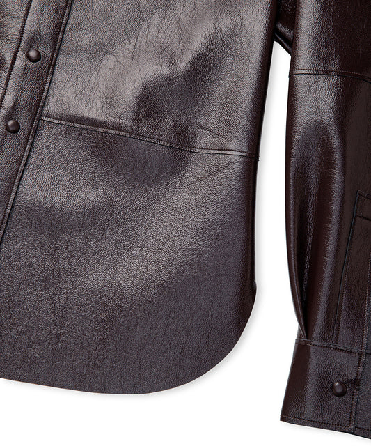 Faux Patent Leather Shirt