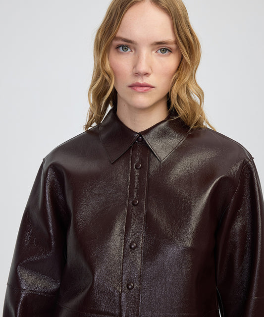 Faux Patent Leather Shirt