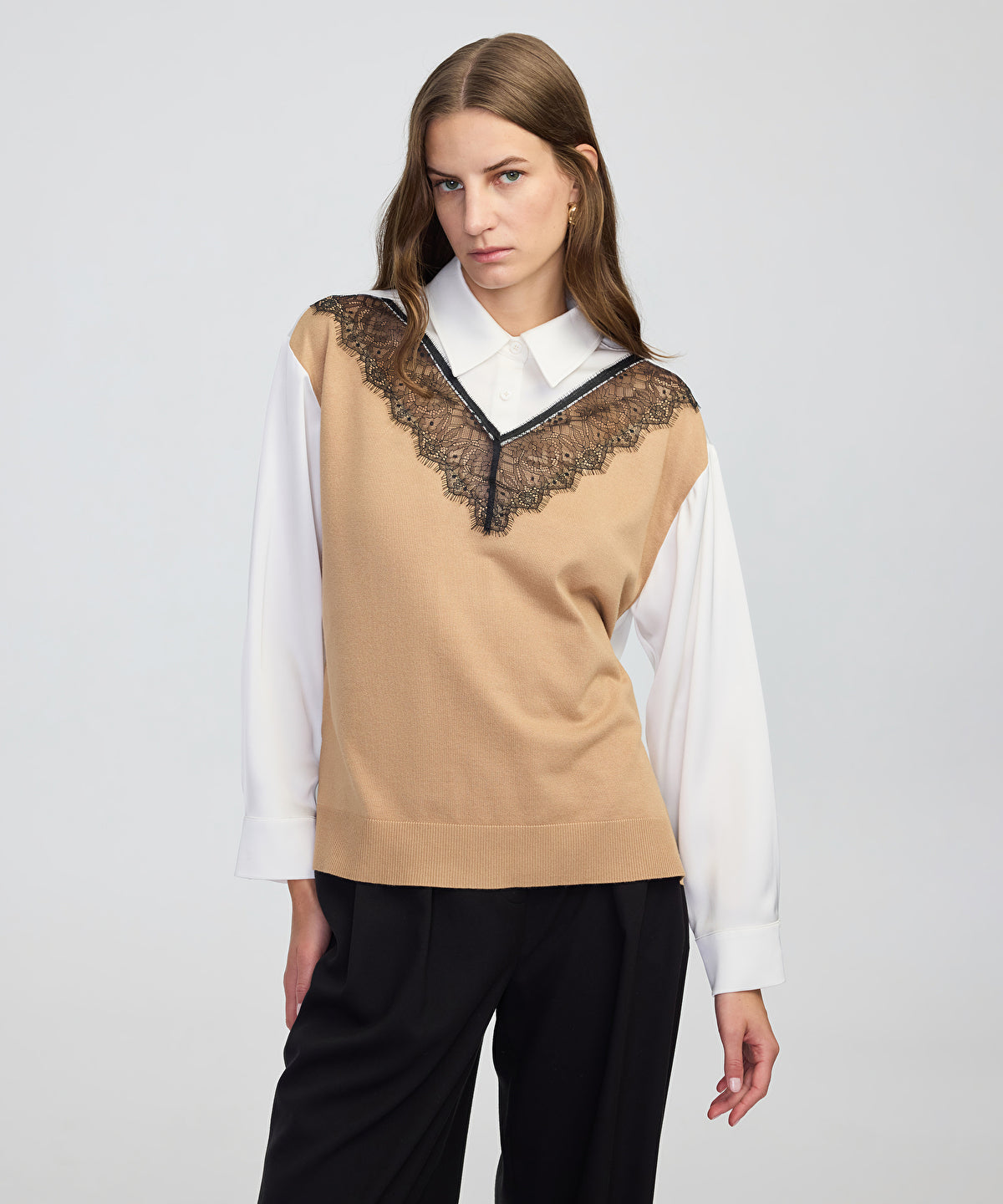 Zoomed Mixed Color-Block Shirt