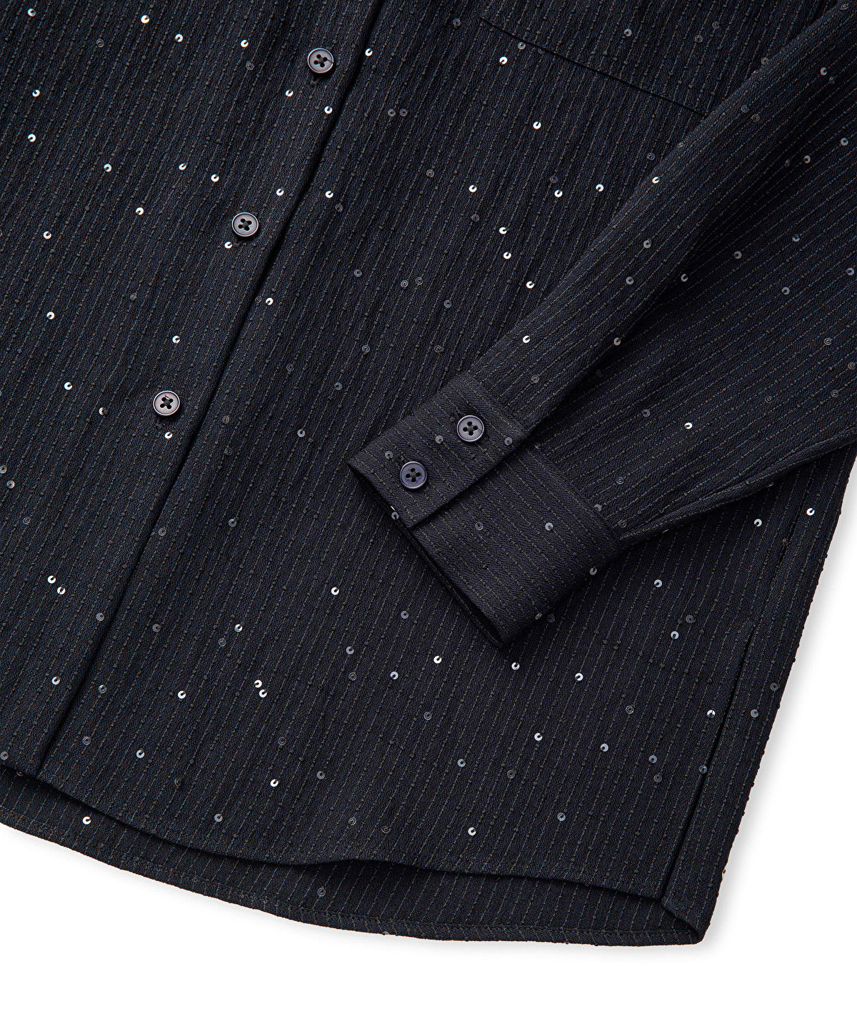 Zoomed Sequin Embellished Striped Shirt