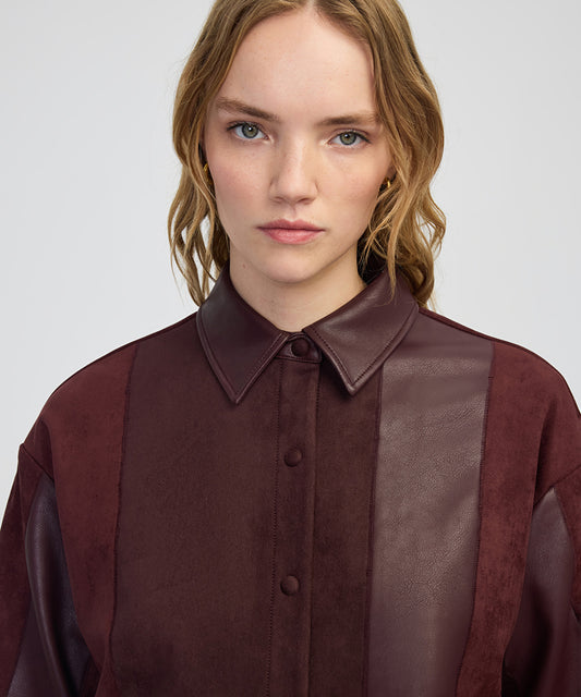 Color-Block Mixed Shirt