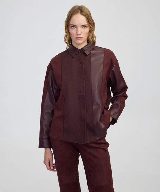 Color-Block Mixed Shirt