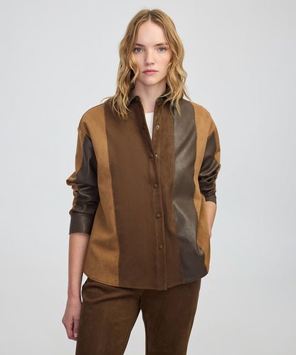Color-Block Mixed Shirt