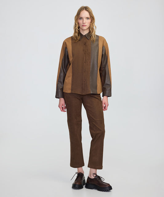 Color-Block Mixed Shirt