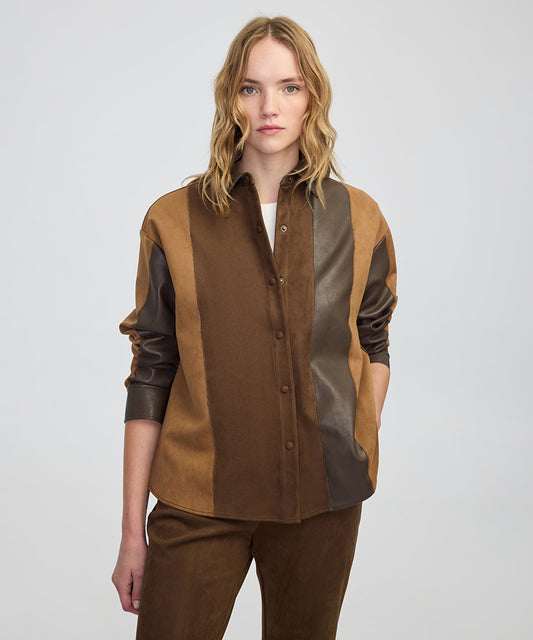 Color-Block Mixed Shirt