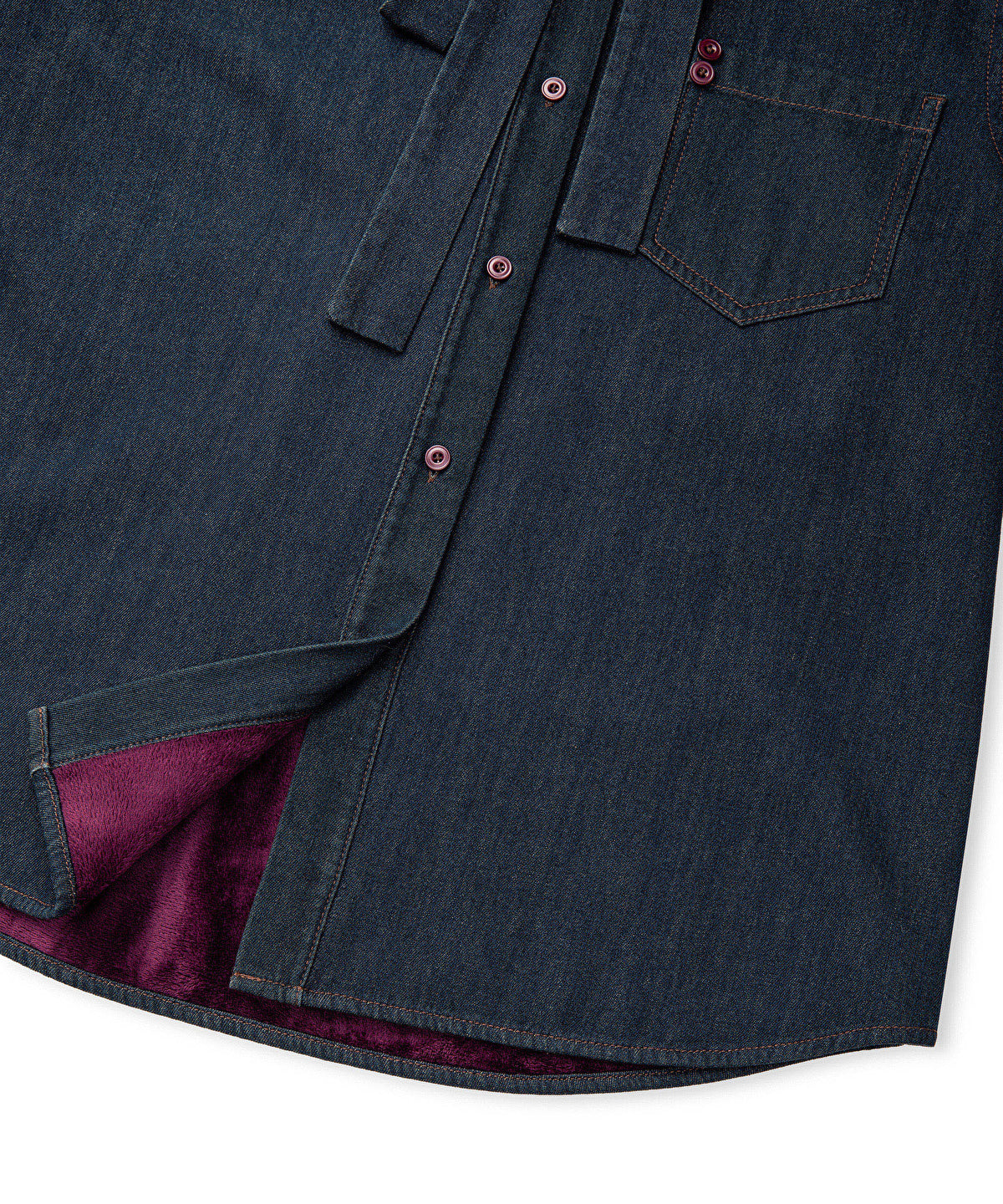 Zoomed Tie-Neck Denim Shirt