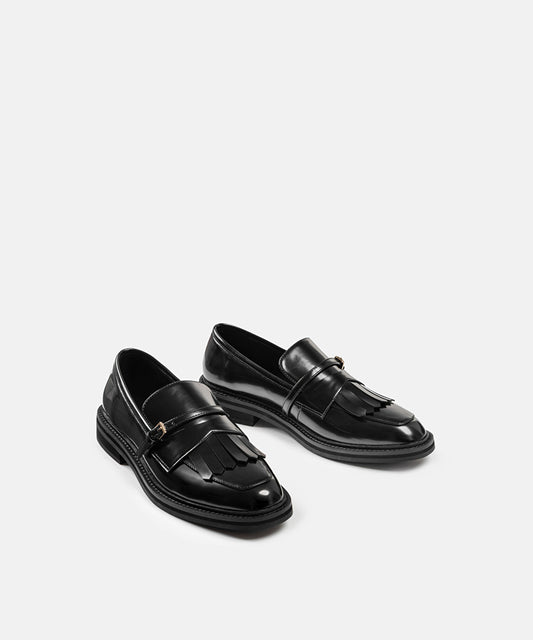 Tassel Loafers with Gold Buckle