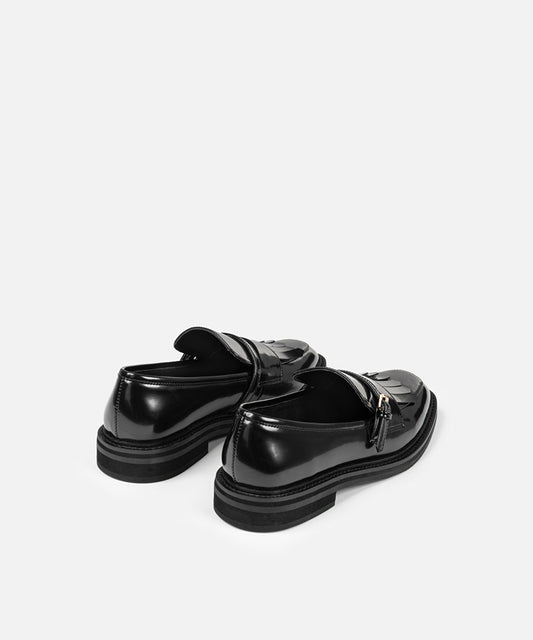 Tassel Loafers with Gold Buckle