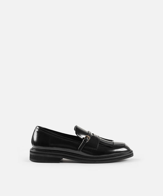 Tassel Loafers with Gold Buckle