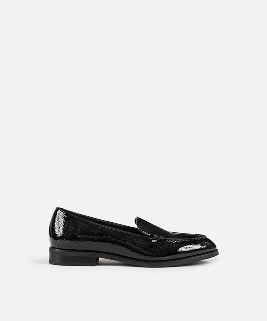Patent-Effect Textured Loafers