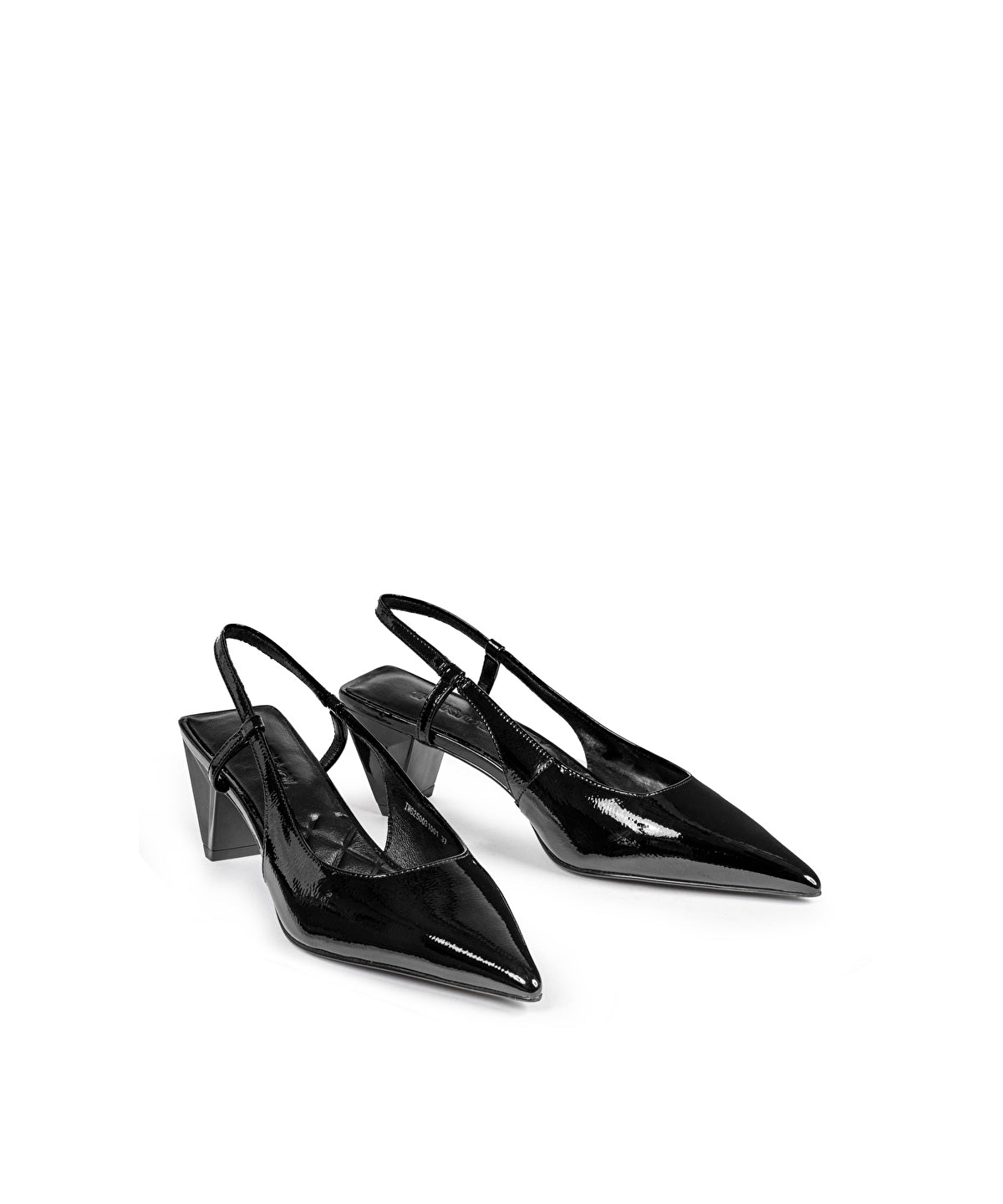 Zoomed Leather Shoes with Geometric Heels