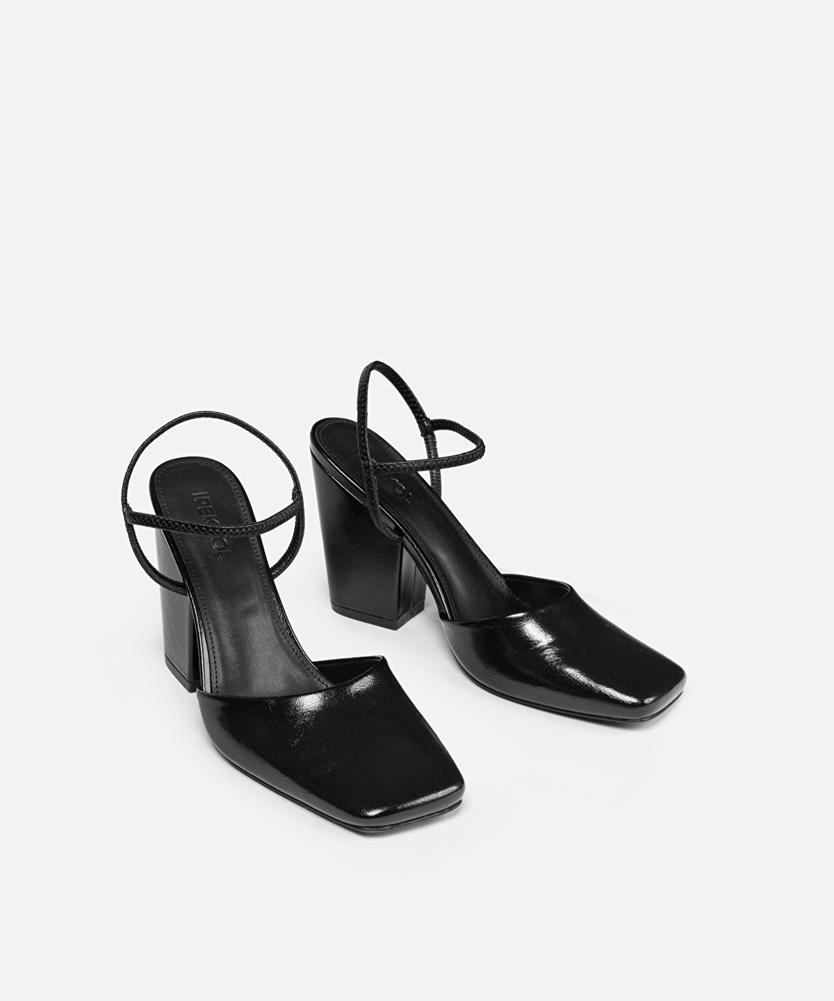 Leather-Effect Shoes with Block Heels
