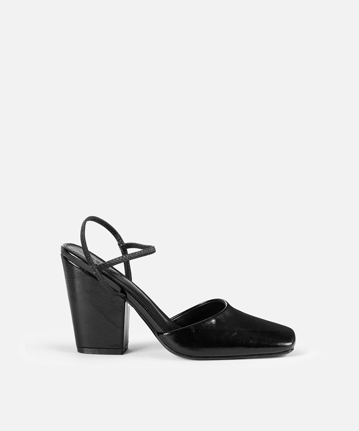 Zoomed Leather-Effect Shoes with Block Heels
