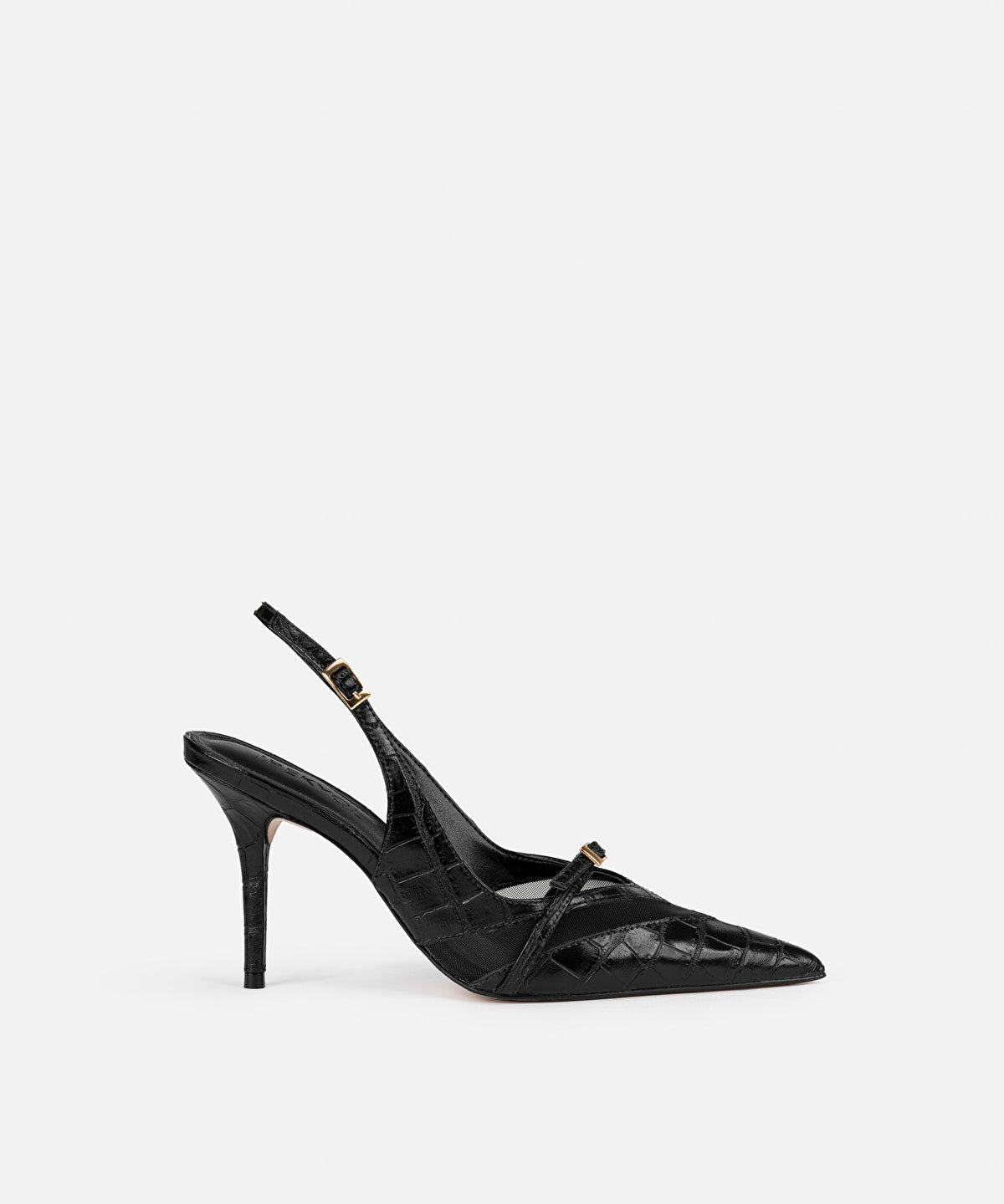 Zoomed Pointed-Toe Slingback Heels