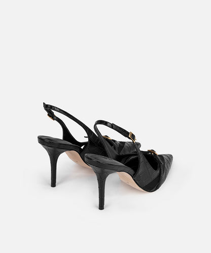 Pointed-Toe Slingback Heels
