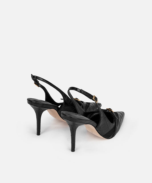 Pointed-Toe Slingback Heels