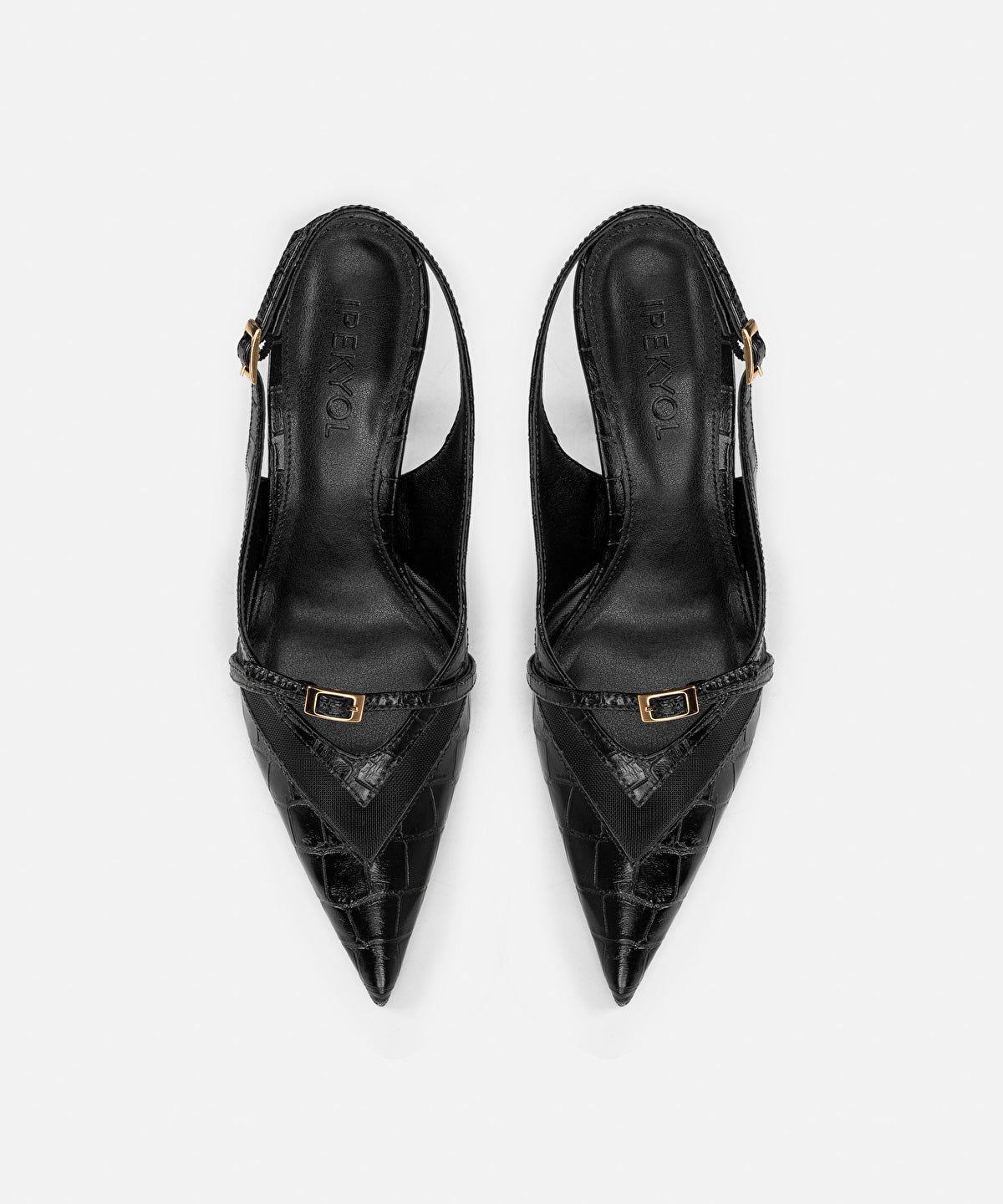 Zoomed Pointed-Toe Slingback Heels