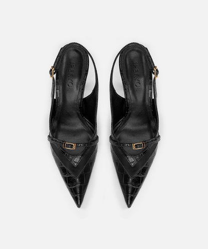 Pointed-Toe Slingback Heels