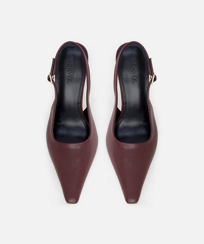 Faux Leather Slingback Heels