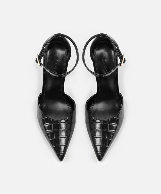 Croc-Effect Heels
