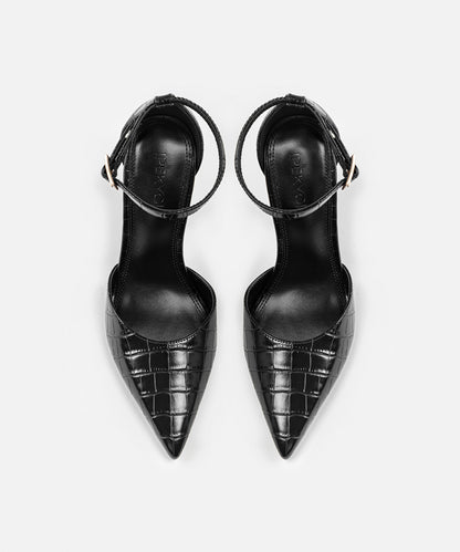 Croc-Effect Heels