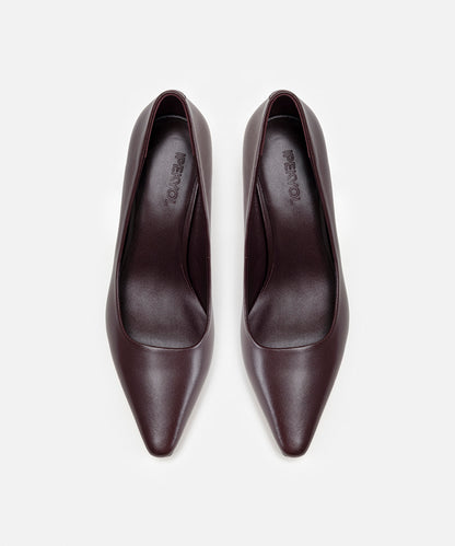 Pointed-Toe Leather Heels