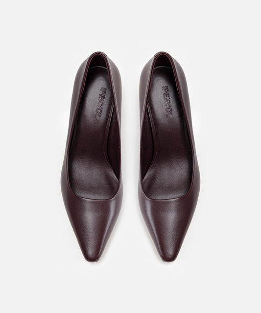 Pointed-Toe Leather Heels