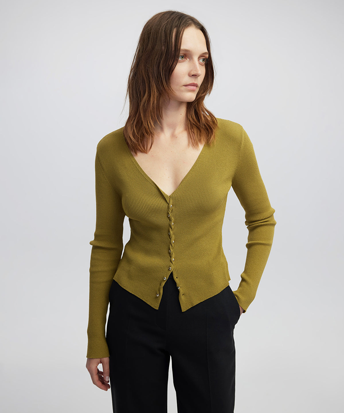 Embellished Ribbed Knit Top
