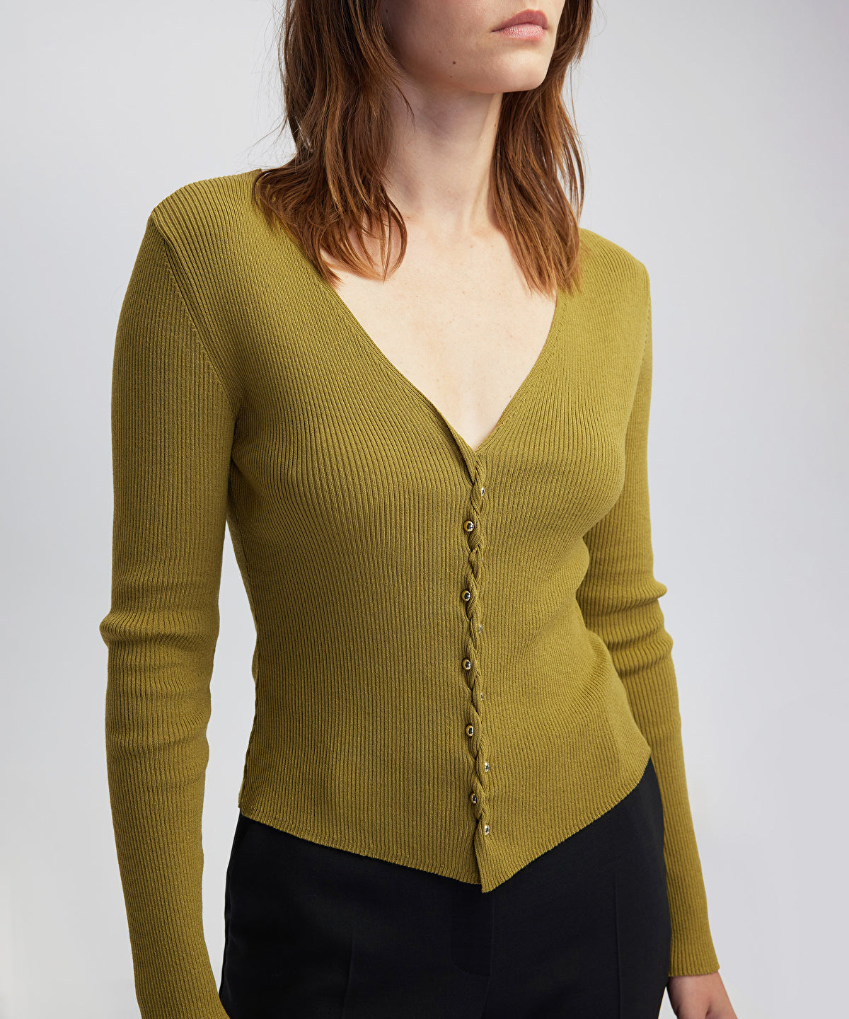 Embellished Ribbed Knit Top