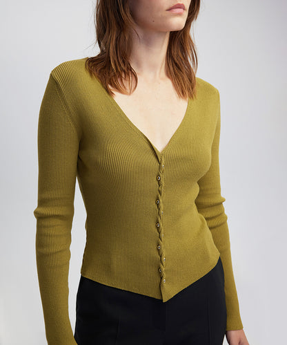 Embellished Ribbed Knit Top