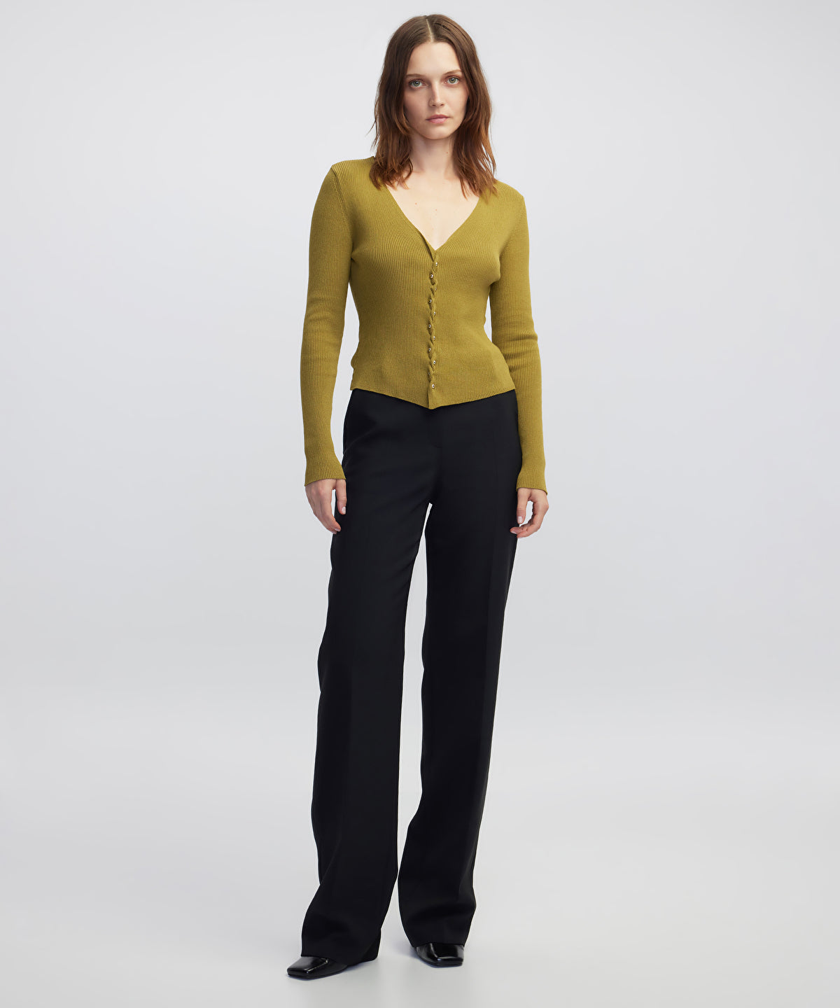Embellished Ribbed Knit Top