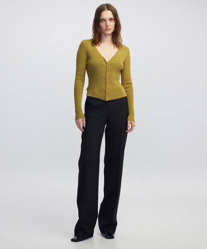 Embellished Ribbed Knit Top