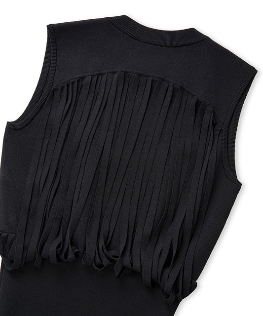 Draped Strip Knit Top