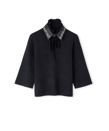 Removable Collar Knit Top