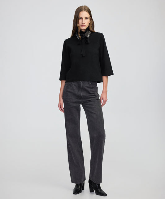 Removable Collar Knit Top