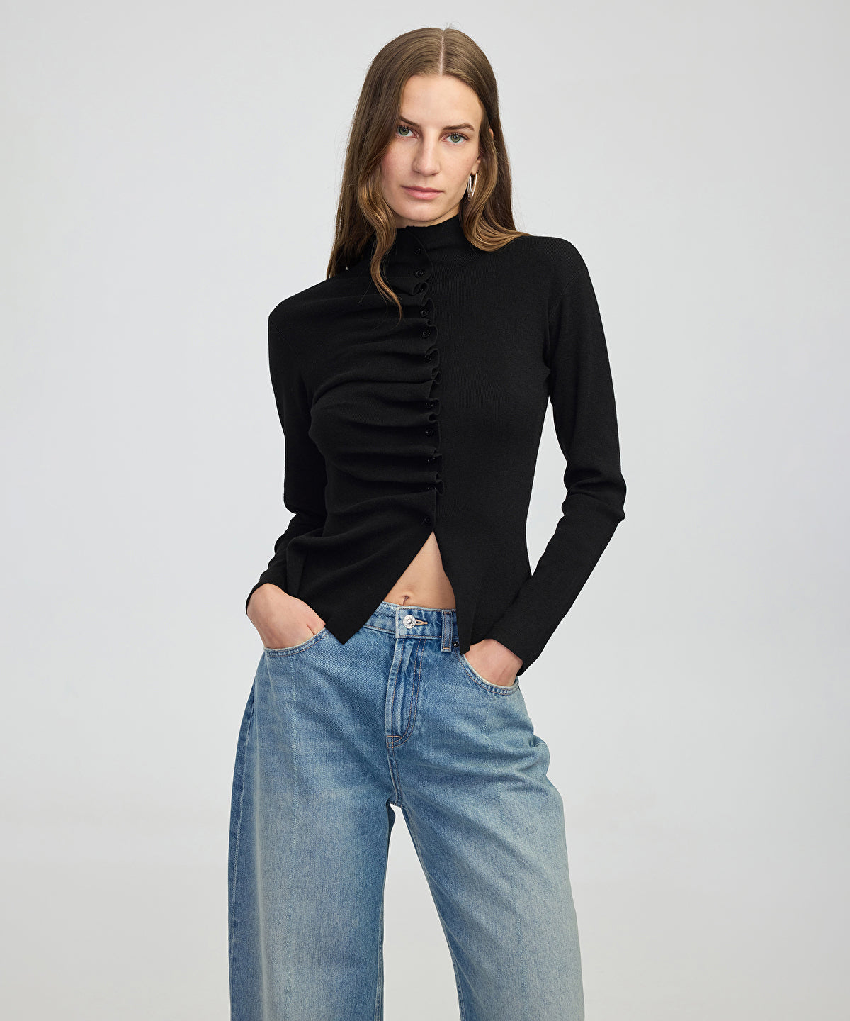 Zoomed Asymmetric Knit Top