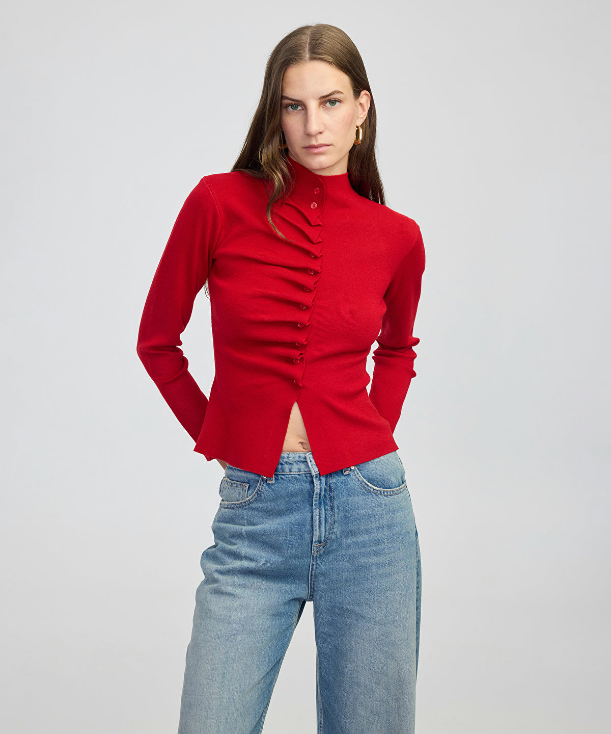 Zoomed Asymmetric Knit Top