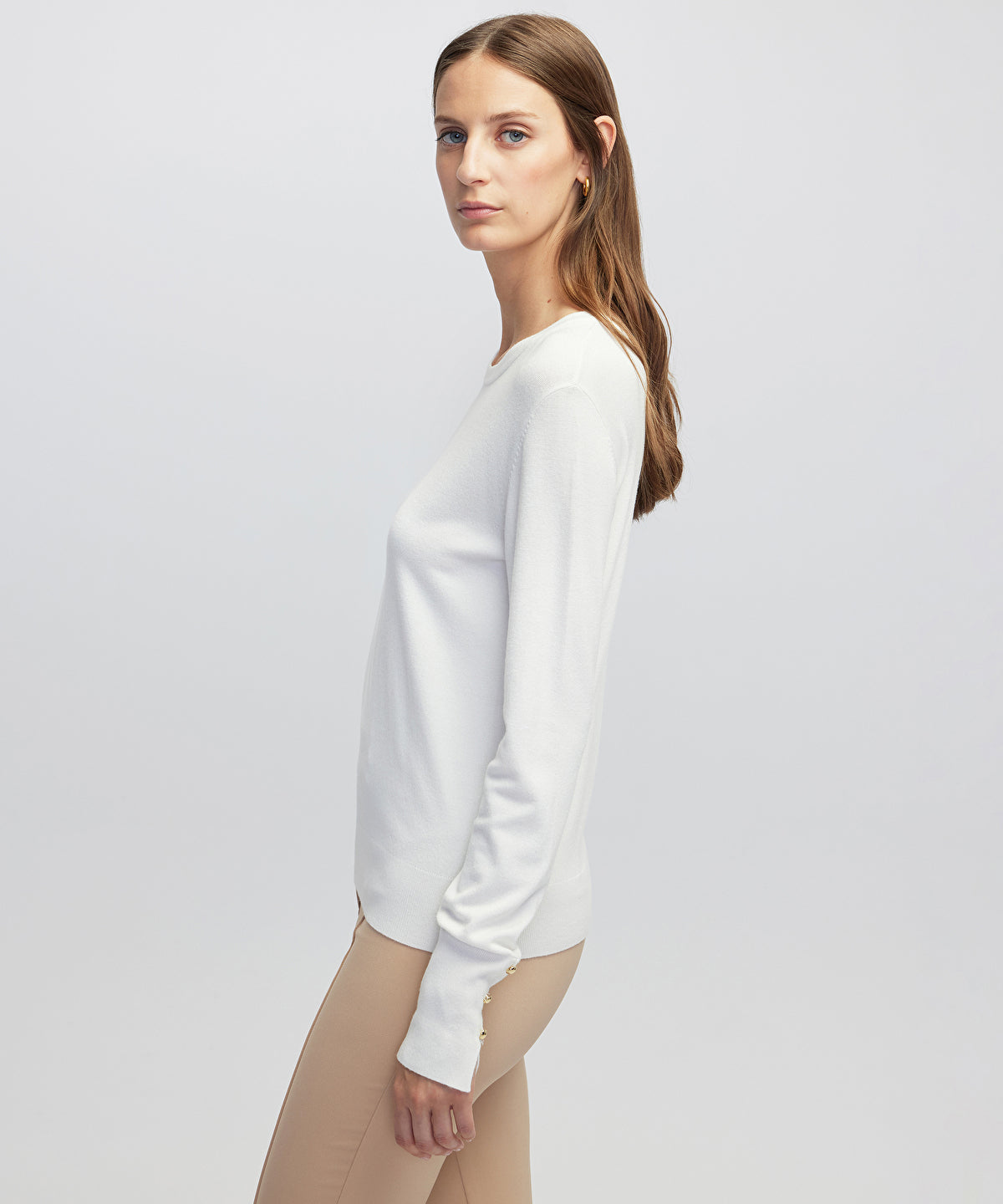 Contrast Button Knit Sweater