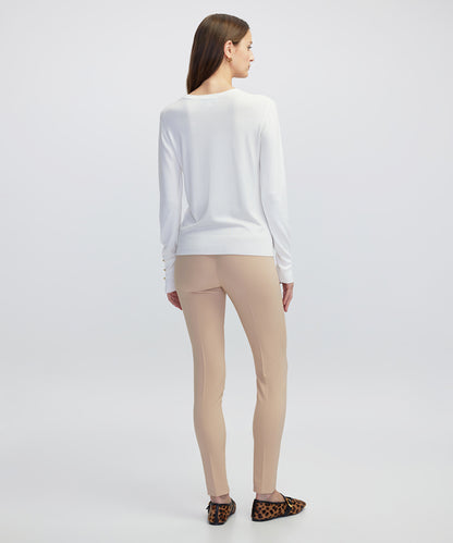 Contrast Button Knit Sweater