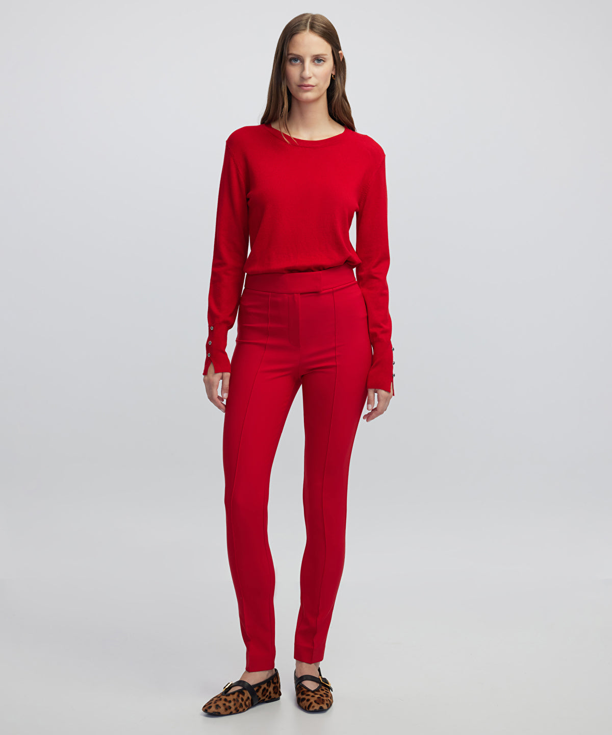 Contrast Button Knit Sweater