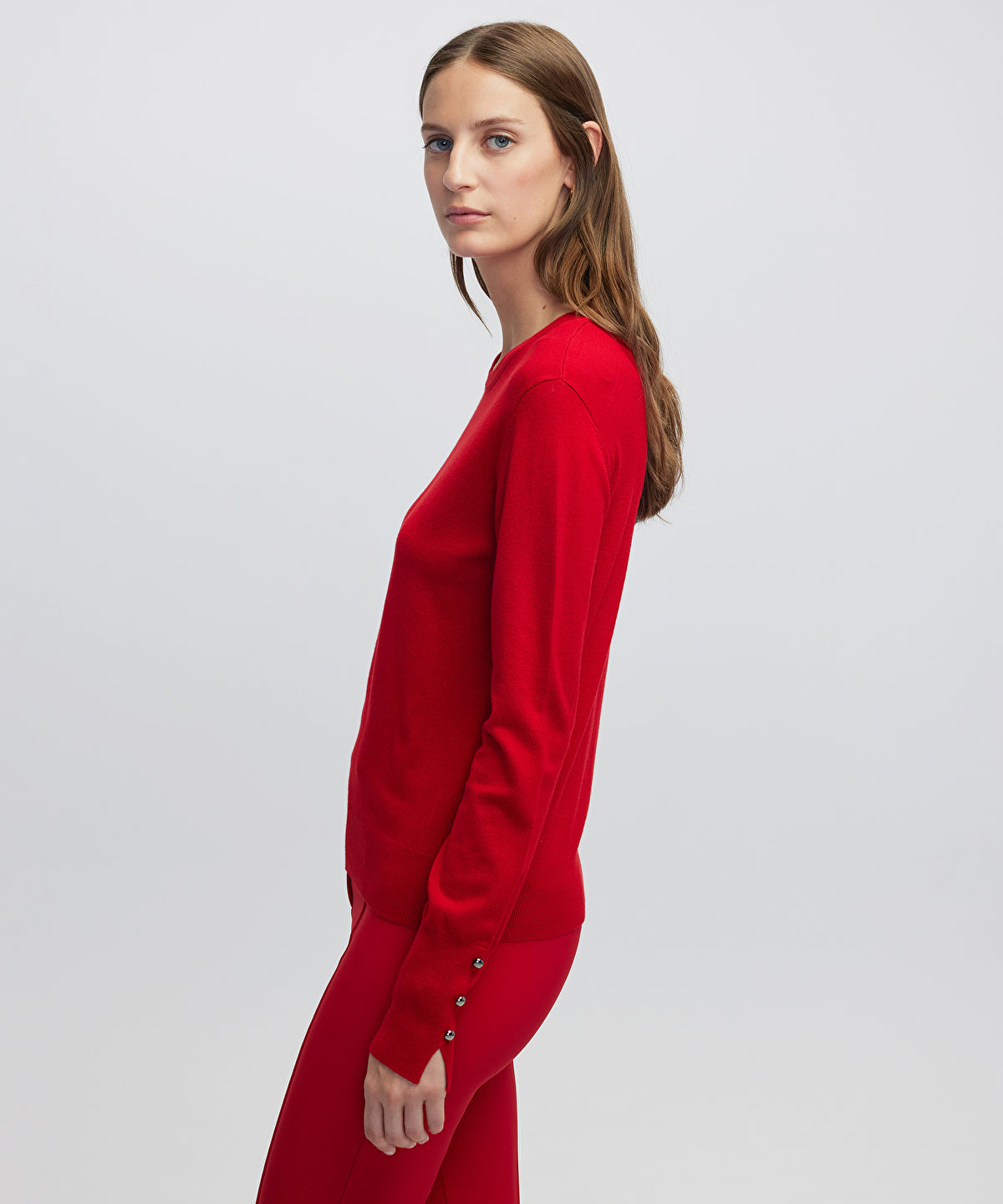 Contrast Button Knit Sweater
