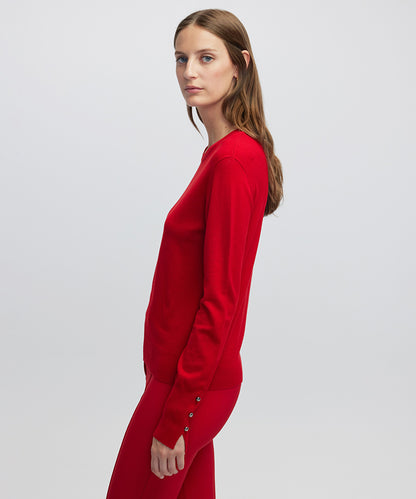 Contrast Button Knit Sweater