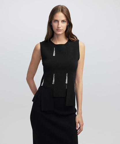 Knit Top with Embellishments