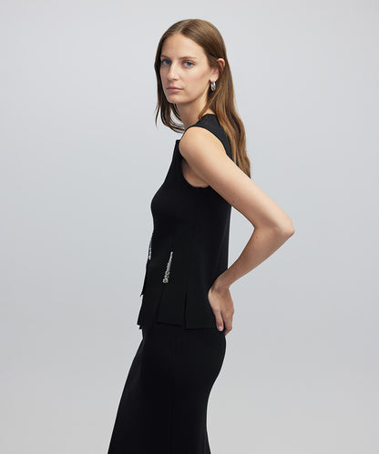 Knit Top with Embellishments