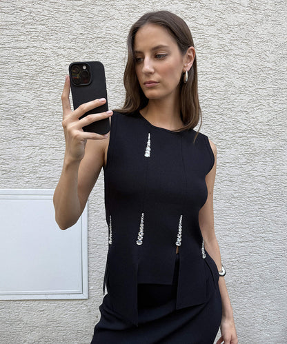 Knit Top with Embellishments