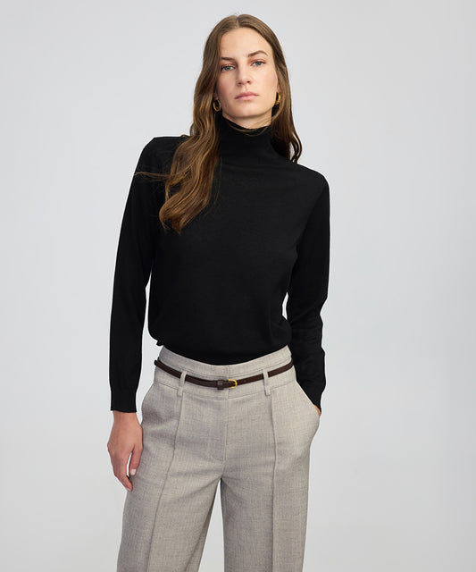Fine Knit Wool-Blend Top