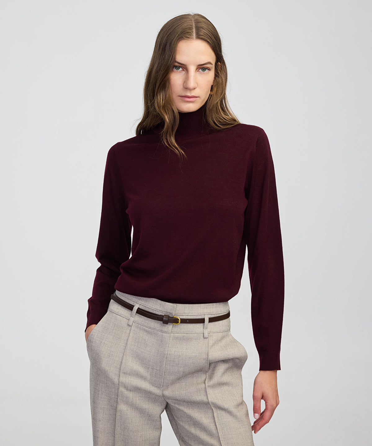 Zoomed Fine Knit Wool-Blend Top