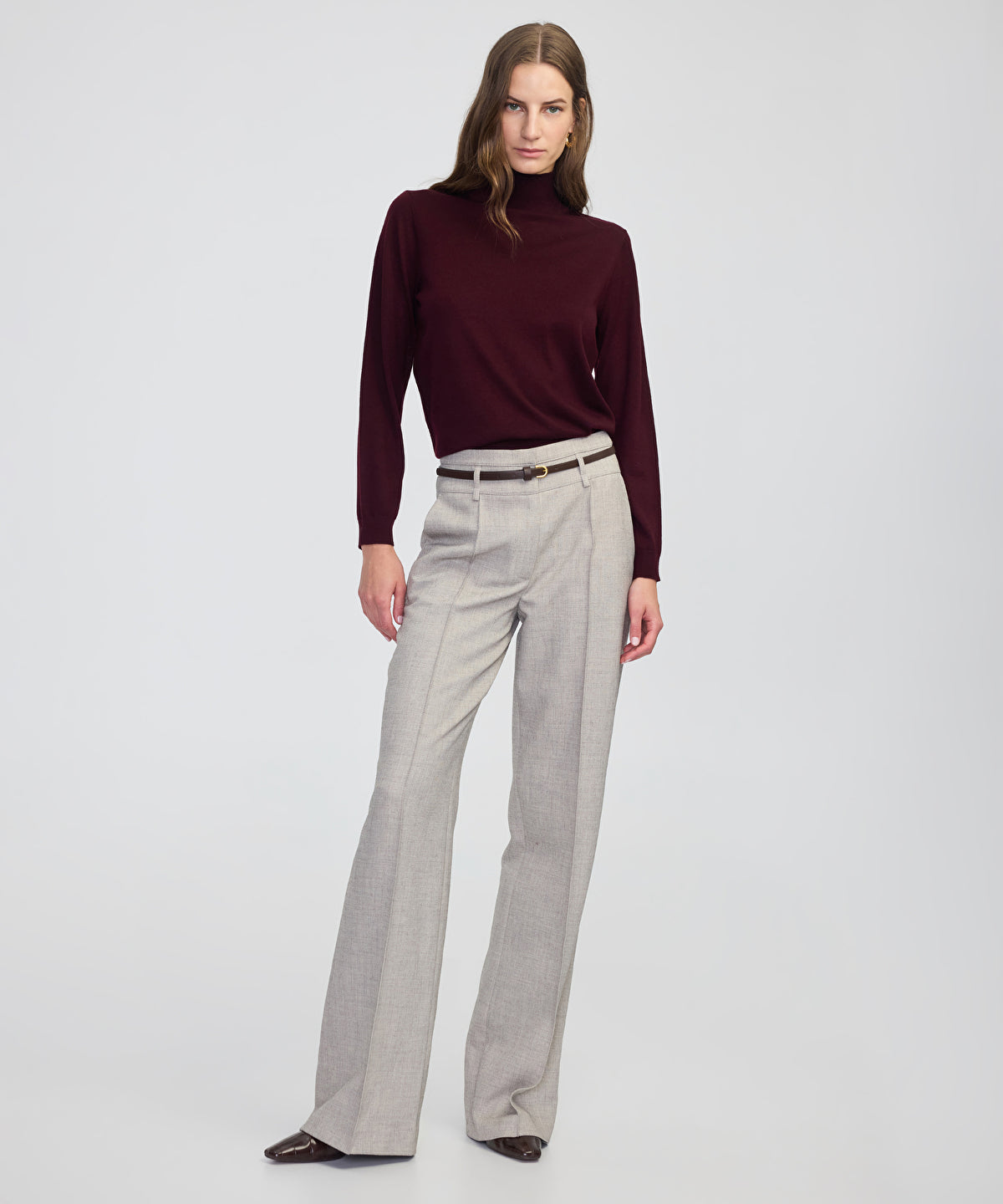 Zoomed Fine Knit Wool-Blend Top